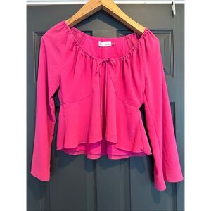 Heatherly Pink Chiffon Long Sleeve Top Size Medium